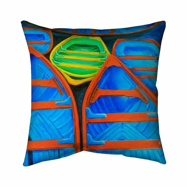 Begin Home Decor 20 x 20 in. Colorful Canoes-Double Sided Print Indoor Pillow 5541-2020-CO70